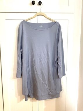 J.Jill purejill Boatneck Layered Periwinkle Blue Tunic Size Large Tall